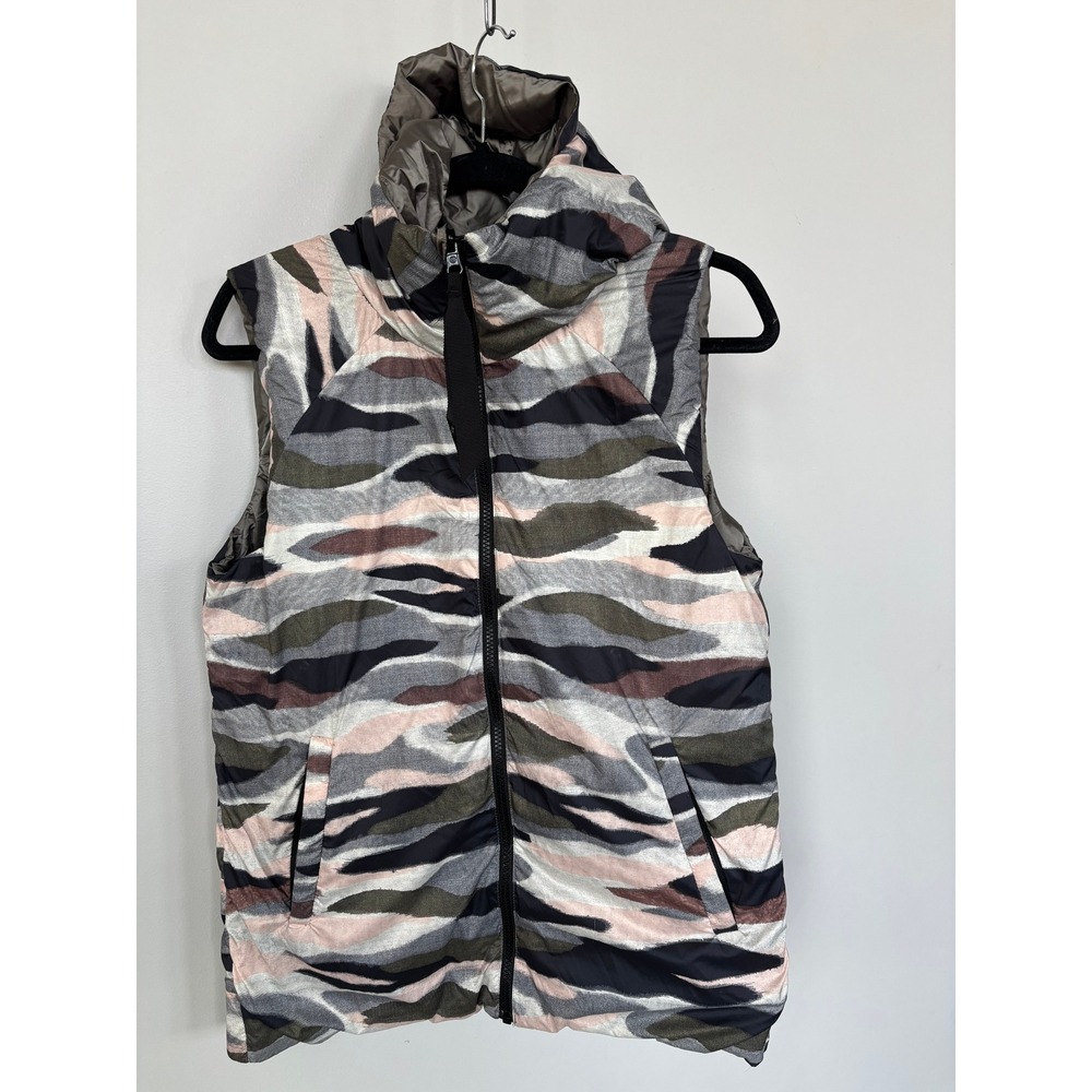 Lululemon The Fluffiest Reversible Down Puffer Vest Hooded Camo Pink Bronze 10